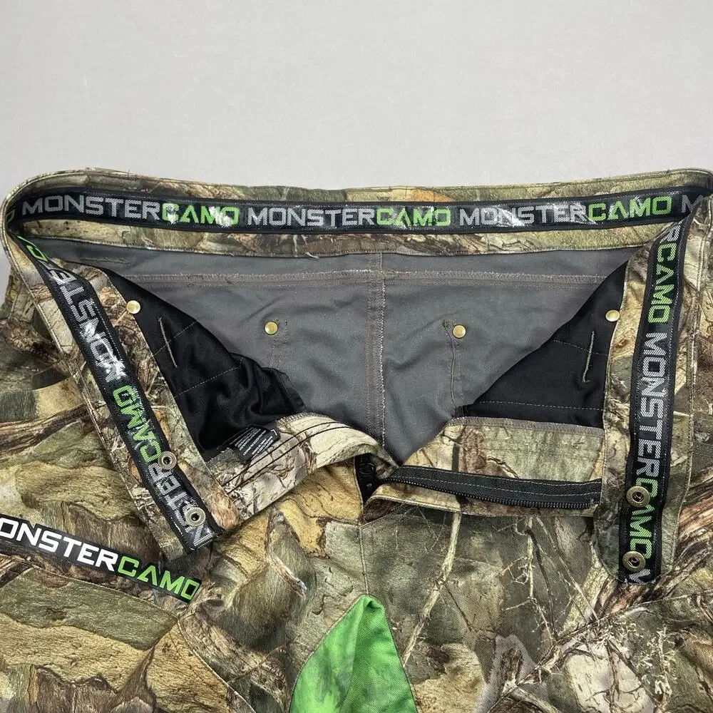 Monster Camo Pants Men’s 36x34+2 (37x34) Blood Flex Tex Tree Pattern Green
